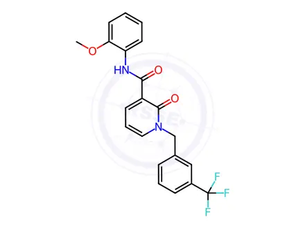 Chemical structure of N-(2-Methoxyphenyl)-2-oxo-1-{[3-(trifluoromethyl)phenyl]methyl}-1,2-dihydropyridine-3-carboxamide