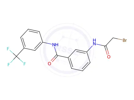 Chemical structure of 3-[(2-Bromoacetyl)amino]-N-[3-(trifluoromethyl)-phenyl]benzamide