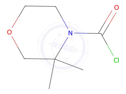 Chemical structure of 3,3-Dimethylmorpholine-4-carbonyl chloride