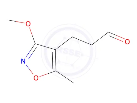 Chemical structure of 4-Isoxazolepropanal,3-methoxy-5-methyl-(9CI)