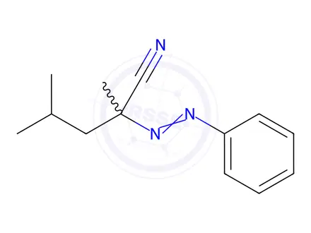 Chemical structure of 2,4-dimethyl-2-(phenylazo)valeronitrile