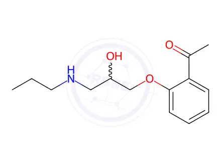 Chemical structure of 1-[2-[2-hydroxy-3-(propylamino)propoxy]phenyl]ethanone