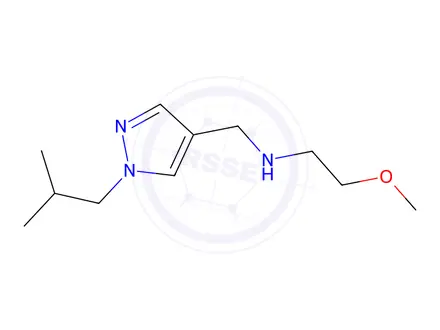 Chemical structure of N-((1-isobutyl-1H-pyrazol-4-yl)methyl)-2-methoxyethan-1-amine