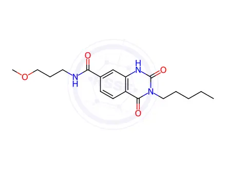 Chemical structure of N-(3-Methoxypropyl)-2,4-dioxo-3-pentyl-1,2,3,4-tetrahydroquinazoline-7-carboxamide