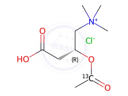 Chemical structure of ACETYL-1-13C-L-CARNITINE HYDROCHLORIDE