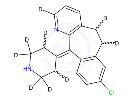 Chemical structure of Desloratadine-d7 (major)