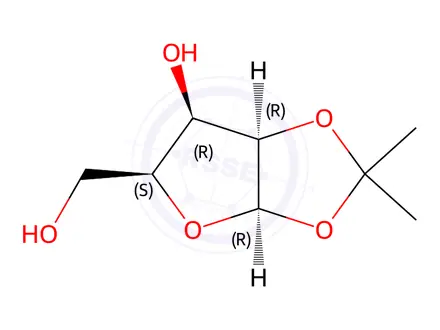 Chemical structure of 1,2-O-(1-Methylethylidene)-beta-L-lyxofuranose