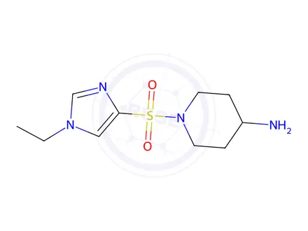 Chemical structure of 1-((1-Ethyl-1H-imidazol-4-yl)sulfonyl)piperidin-4-amine