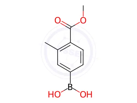 Chemical structure of [4-(methoxycarbonyl)-3-methylphenyl]boronic acid