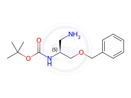 Chemical structure of Carbamic acid, [(1S)-1-(aminomethyl)-2-(phenylmethoxy)ethyl]-, 1,1-dimethylethyl ester (9CI)