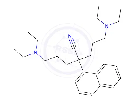 Chemical structure of α,α-Bis[3-(diethylamino)propyl]-1-naphthaleneacetonitrile