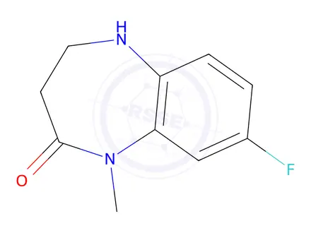 Chemical structure of 8-fluoro-1-methyl-2,3,4,5-tetrahydro-1H-1,5-benzodiazepin-2-one