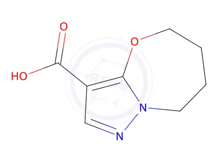 Chemical structure of 5,6,7,8-Tetrahydropyrazolo[5,1-b][1,3]oxazepine-3-carboxylic acid