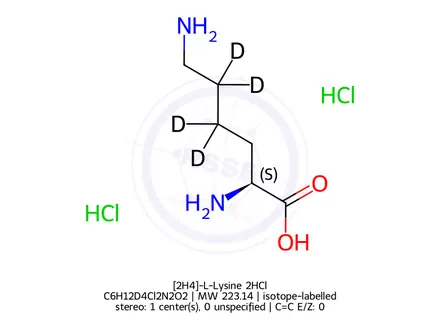 Chemical structure of [2H4]-L-Lysine 2HCl