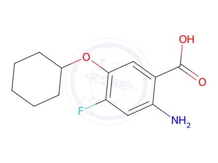 Chemical structure of 2-amino-5-(cyclohexyloxy)-4-fluorobenzoic acid