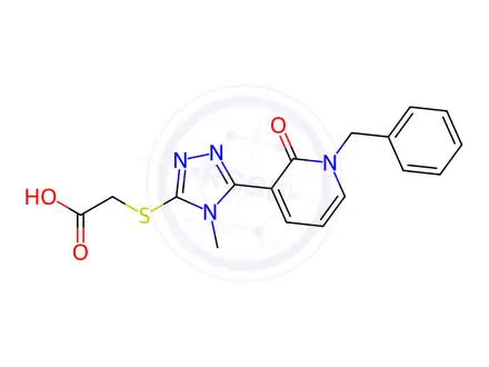 Chemical structure of 2-{[5-(1-Benzyl-2-oxo-1,2-dihydro-3-pyridinyl)-4 methyl-4H-1,2,4-triazol-3-yl]sulfanyl}acetic acid