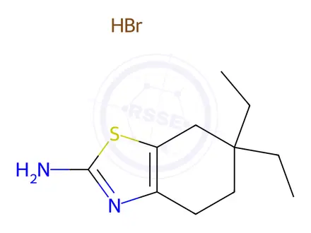 Chemical structure of 6,6-diethyl-4,5,6,7-tetrahydro-1,3-benzothiazol-2-amine hydrobromide