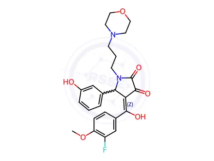 Chemical structure of 4-(3-Fluoro-4-methoxybenzoyl)-3-hydroxy-5-(3-hydroxyphenyl)-1-(3-morpholinopropyl)-1H-pyrrol-2(5H)-one