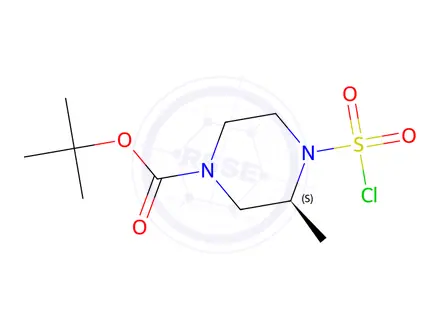 Chemical structure of tert-Butyl (S)-4-(chlorosulfonyl)-3-methylpiperazine-1-carboxylate