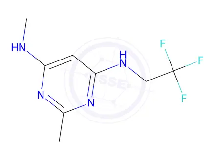 Chemical structure of n4,2-dimethyl-n6-(2,2,2-trifluoroethyl)pyrimidine-4,6-diamine