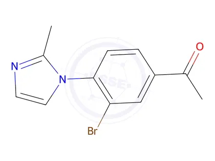 Chemical structure of 1-(3-Bromo-4-(2-methyl-1h-imidazol-1-yl)phenyl)ethan-1-one