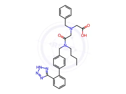 Chemical structure of Glycine, N-(2-(butyl((2'-(1H-tetrazol-5-yl)(1,1'-biphenyl)-4-yl)methyl)amino)-2-oxoethyl)-N-(phenylmethyl)-