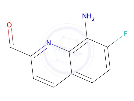 Chemical structure of 8-Amino-7-fluoroquinoline-2-carbaldehyde