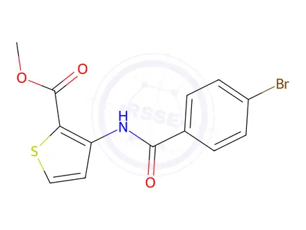 Chemical structure of Methyl 3-[(4-bromobenzene)amido]-thiophene-2-carboxylate