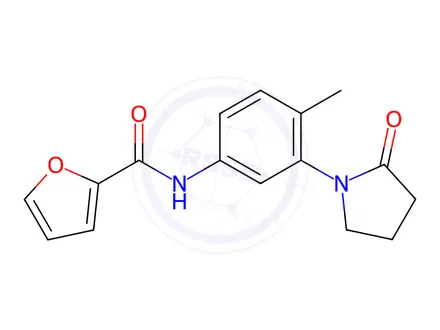 Chemical structure of N-(4-Methyl-3-(2-oxopyrrolidin-1-yl)phenyl)furan-2-carboxamide