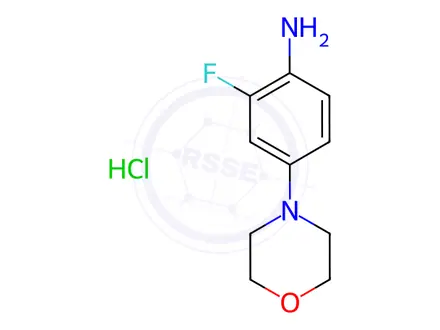 Chemical structure of 2-Fluoro-4-morpholinoaniline Hydrochloride