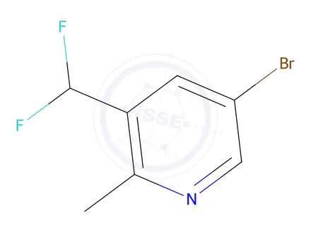Chemical structure of 5-Bromo-3-(difluoromethyl)-2-methylpyridine