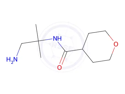 Chemical structure of n-(1-Amino-2-methylpropan-2-yl)tetrahydro-2h-pyran-4-carboxamide
