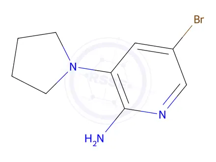 Chemical structure of 5-Bromo-3-(pyrrolidin-1-yl)pyridin-2-amine