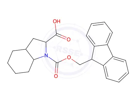 Chemical structure of 1-(((9H-Fluoren-9-yl)methoxy)carbonyl)octahydro-1H-indole-2-carboxylic acid