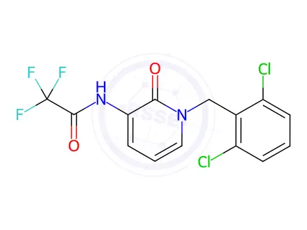 Chemical structure of N-(1-(2,6-dichlorobenzyl)-2-oxo-1,2-dihydropyridin-3-yl)-2,2,2-trifluoroacetamide