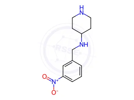 Chemical structure of N-(3-Nitrobenzyl)piperidine-4-amine dihydrochloride
