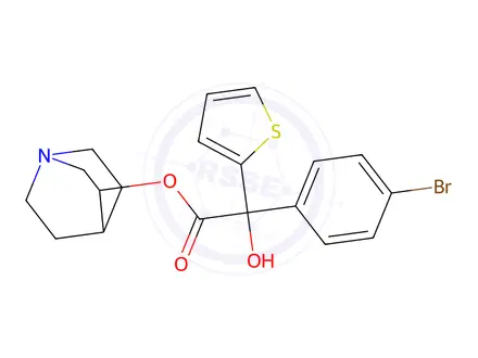 Chemical structure of quinuclidinyl-2-thienyl-4-bromobenzilate