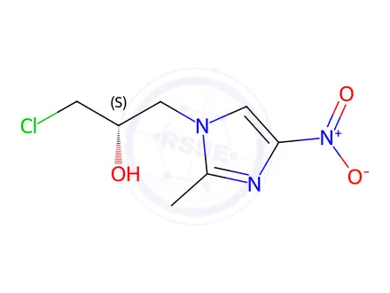 Chemical structure of (S)-1-chloro-3-(2-methyl-4-nitro-1H-imidazol-1-yl)propan-2-ol