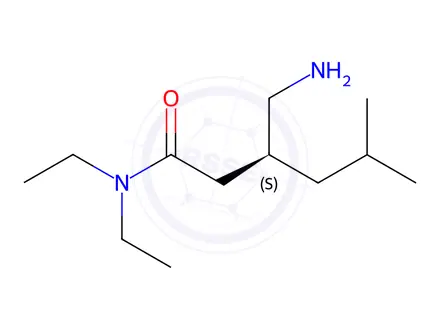 Chemical structure of (S)-3-(Aminomethyl)-N,N-diethyl-5-methylhexanamide