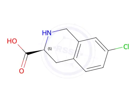 Chemical structure of (S)-7-chloro-1,2,3,4-tetrahydroisoquinoline-3-carboxylic acid