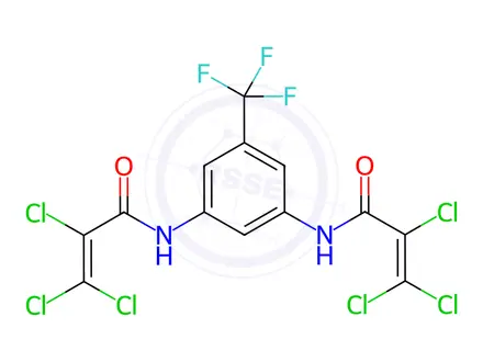 Chemical structure of N1-[3-[(2,3,3-trichloroacryloyl)amino]-5-(trifluoromethyl)phenyl]-2,3,3-trichloroacrylamide