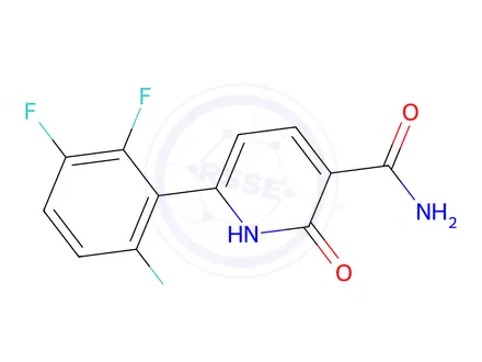 Chemical structure of 2-oxo-6-(2,3,6-trifluorophenyl)-1,2-dihydropyridine-3-carboxamide