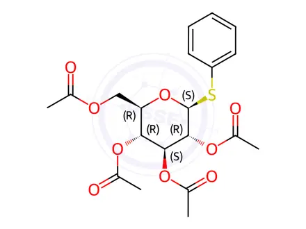 Chemical structure of Pheny 2,3,4,6-tetra-O-acetyl-β-D-thioglucopyranoside