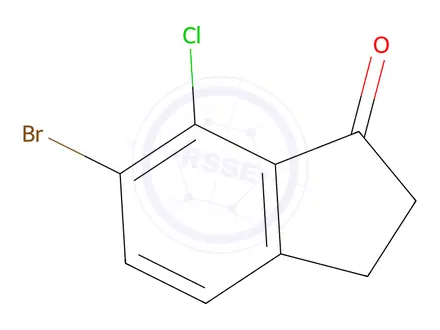 Chemical structure of 6-Bromo-7-chloro-indan-1-one