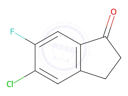 Chemical structure of 5-Chloro-6-fluoro-indan-1-one