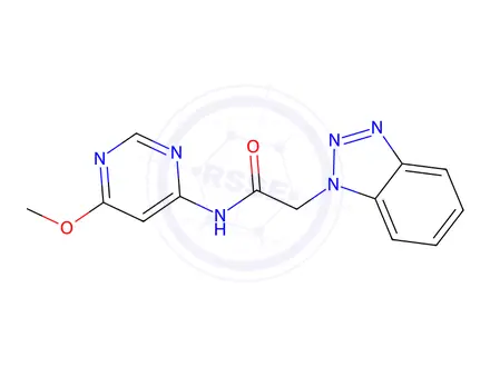 Chemical structure of 2-(1H-Benzo[d][1,2,3]triazol-1-yl)-N-(6-methoxypyrimidin-4-yl)acetamide