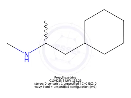 Chemical structure of Propylhexedrine