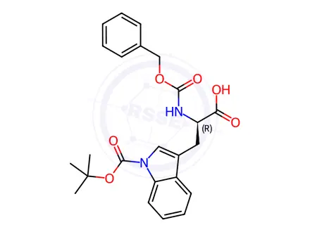 Chemical structure of Z-D-Trp(Boc)-OH