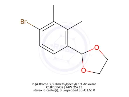 Chemical structure of 2-(4-Bromo-2,3-dimethylphenyl)-1,3-dioxolane