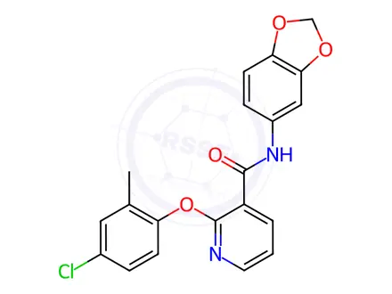 Chemical structure of N-(2H-1,3-Benzodioxol-5-yl)-2-(4-chloro-2-methylphenoxy)pyridine-3-carboxamide